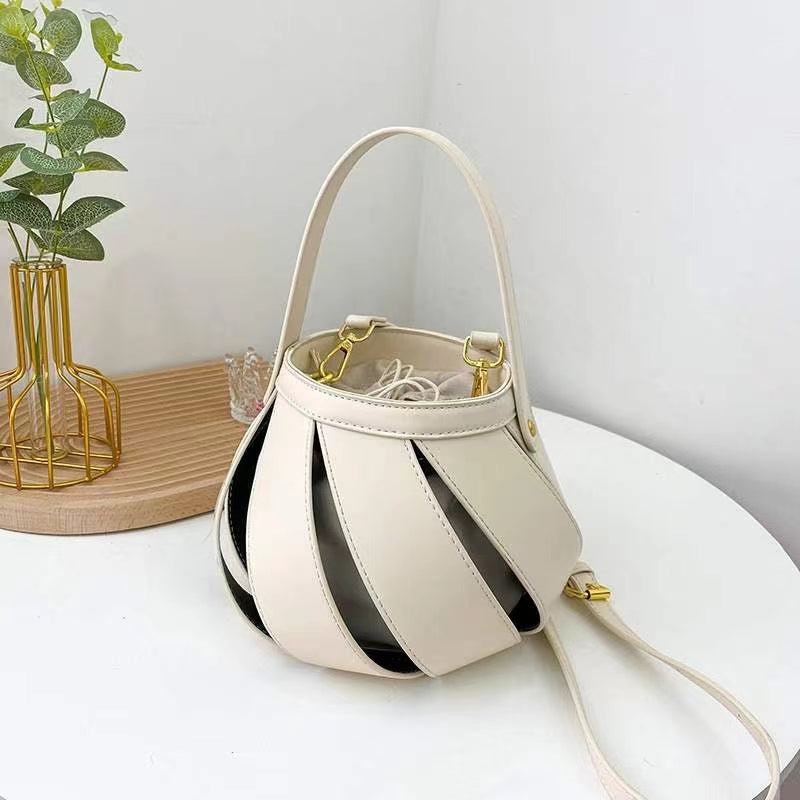 ziazone white bucket bag for women