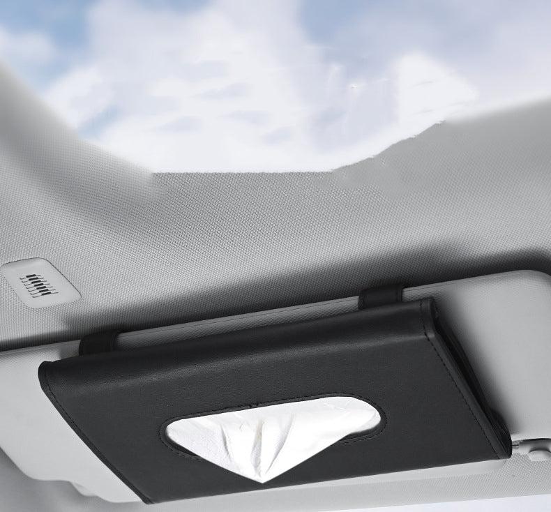 Stylish Leather Car Visor Tissue Holder and Tissue Dispenser - Available in three colours